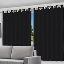 Cortina Blackout Película Cinza com Ilhós - 200x140cm