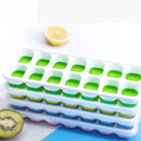 Kit com 4 formas de gelo fundo de silicone com tampa