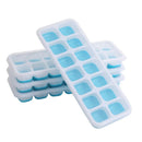 Kit com 4 formas de gelo fundo de silicone com tampa