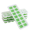 Kit com 4 formas de gelo fundo de silicone com tampa