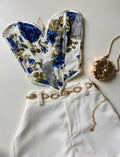 Cropped Corset Estampado com Decote Coração Andreia Ref. 1860