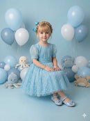 Vestido Marie Azul Tiffany Bolinhas