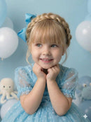 Vestido Marie Azul Tiffany Bolinhas