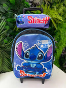 Mochila Rodinhas Stitch + Estojo de Brinde