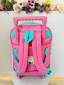Kit Mochila Infantil C/ Rodinhas Tam. 16 + Lancheira Térmica Lilo e Stitch