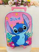 Kit Mochila Infantil C/ Rodinhas Tam. 16 + Lancheira Térmica Lilo e Stitch
