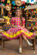 Vestido Junino Banana Club Luxo Quermesse Feliz
