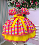 Vestido Junino Banana Club Luxo Quermesse Feliz