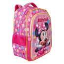 Kit Mochila Costas Tam.16 + Lancheira Térmica e Estojo box Infantil da Minnie Rosa Colorida