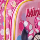 Kit Mochila Costas Tam.16 + Lancheira Térmica e Estojo box Infantil da Minnie Rosa Colorida