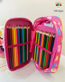 Kit Mochila Costas Tam.16 + Lancheira Térmica e Estojo box Infantil da Minnie Rosa Colorida