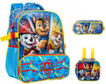 Kit Mochila de Costas Escolar Tam. 14  C/ Capuz + Lancheira Térmica e Estojo Duplo da Patrulha Canina S2