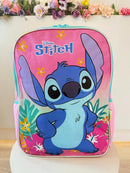 Mochila De Costas Grande Reforçada da Lilo Stitch e Angel Rosa