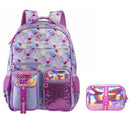 Kit Mochila de Costas Tam.17 e Estojo Box Tween Cosmic Cat On My Way!