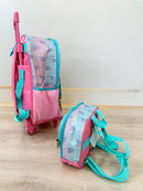 Kit Mochila Infantil C/ Rodinhas Tam. 16 + Lancheira Térmica Lilo e Stitch