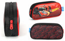 Kit Mochila Infantil Com Rodinhas + Estojo Simples do Hotwheels Race Preta e Vermelha