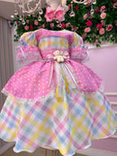 Vestido Marie Junino Luxo Ursinho do Sertão Rosa