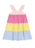 Vestido Meia Malha Menina BRANDILI Três Marias em tons Pasteis