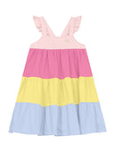 Vestido Meia Malha Menina BRANDILI Três Marias em tons Pasteis