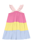Vestido Meia Malha Menina BRANDILI Três Marias em tons Pasteis