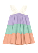 Vestido Meia Malha Menina BRANDILI Três Marias em tons Pasteis
