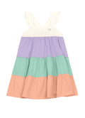 Vestido Meia Malha Menina BRANDILI Três Marias em tons Pasteis
