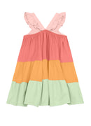 Vestido Meia Malha Menina BRANDILI Três Marias em tons Pasteis