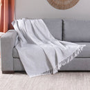 Manta para Sofá Grid 1 Peça 2,10m x 1,35m 60% Algodão / 40% Poliéster Jacquard com Franja