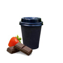 ML (Canecas e Copos) Copo Papel Preto 200ml C/ Tampa Bico Preta - 100un