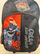 Mochila Infantil Com Rodinhas Batman Preta e Vermelha