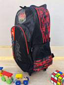 Mochila Infantil Com Rodinhas Batman Preta e Vermelha