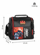 Kit Mochila Infantil Com Rodinhas  + Lancheira Térmica e Estojo Triplo do Batman Preta e Vermelha