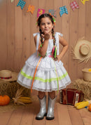 Vestido de Alça Infantil Luxo Junino Arraiá Caipira Noiva