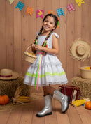 Vestido de Alça Infantil Luxo Junino Arraiá Caipira Noiva