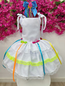Vestido de Alça Infantil Luxo Junino Arraiá Caipira Noiva
