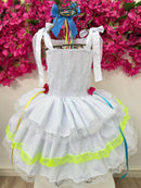 Vestido de Alça Infantil Luxo Junino Arraiá Caipira Noiva