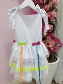 Vestido de Alça Infantil Luxo Junino Arraiá Caipira Noiva