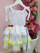 Vestido de Alça Infantil Luxo Junino Arraiá Caipira Noiva