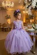 Vestido Juvenil Vila Lele Regata Flores Lilas