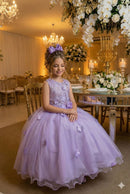 Vestido Juvenil Vila Lele Regata Flores Lilas