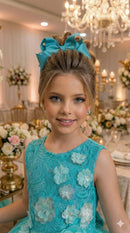 Vestido Juvenil Vila Lele Regata Flores Verde Tiffany