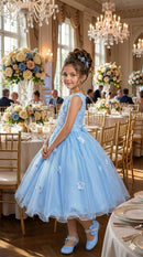 Vestido Juvenil Vila Lele Regata Flores Azul Bebe