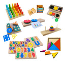 Kit de 10 Brinquedos Educativos de Madeira e EVA