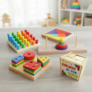 Kit 5 Brinquedos Educativo Infantil em Madeira e EVA Pedagógico Lúdico