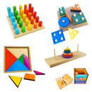 Kit 5 Brinquedos Educativo Infantil em Madeira e EVA Pedagógico Lúdico