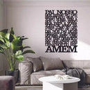 Painel Decorativo Oração Pai Nosso em MDF 3mm de Parede - Preto