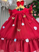 Vestido Vila Lele Jardim das Borboletas Baby Liz + Saiote