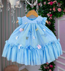 Vestido Vila Lele Jardim das Borboletas Baby Liz + Saiote
