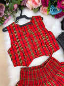 Conjunto Junino Miss Cherry Melissa Xadrez