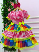 Vestido Junino Banana Club Luxo Quermesse do Sertão + Saiote